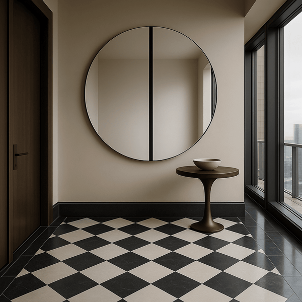 Luna Black Round L Mirror Mirror Deknudt Mirrors