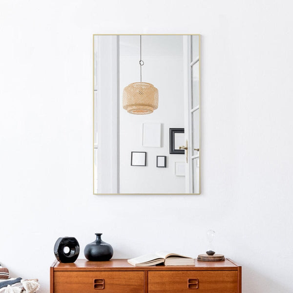 Lucka Gold Rect Mirror Mirrors Deknudt Mirrors Small