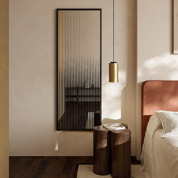 Attitude mirror, 160cm interactive reflective design, Belgian-made by Deknudt Mirrors