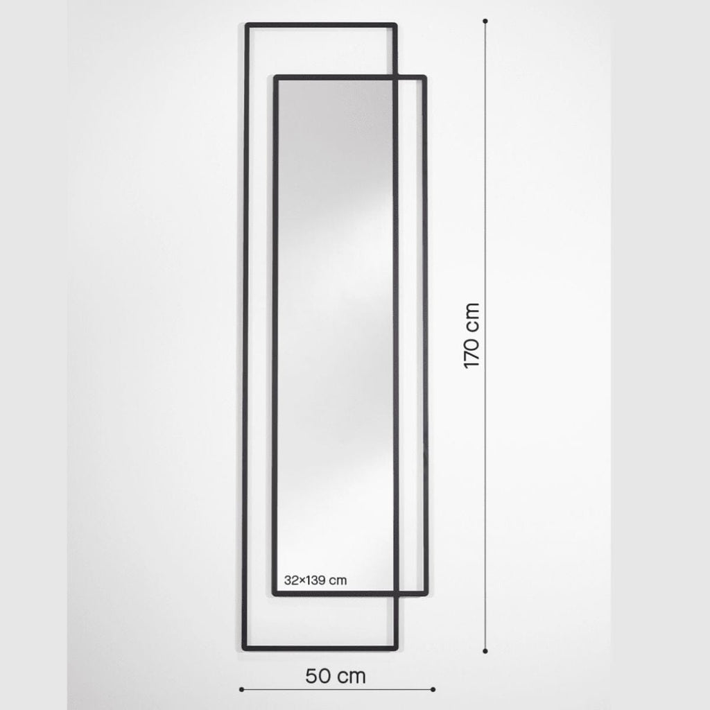 Bordo Mirror | 170cm Black Illusionary Frame Mirror Deknudt Mirrors 