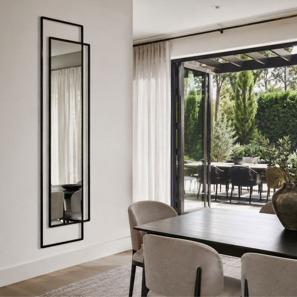 Bordo Mirror | 170cm Black Illusionary Frame Mirror Deknudt Mirrors 