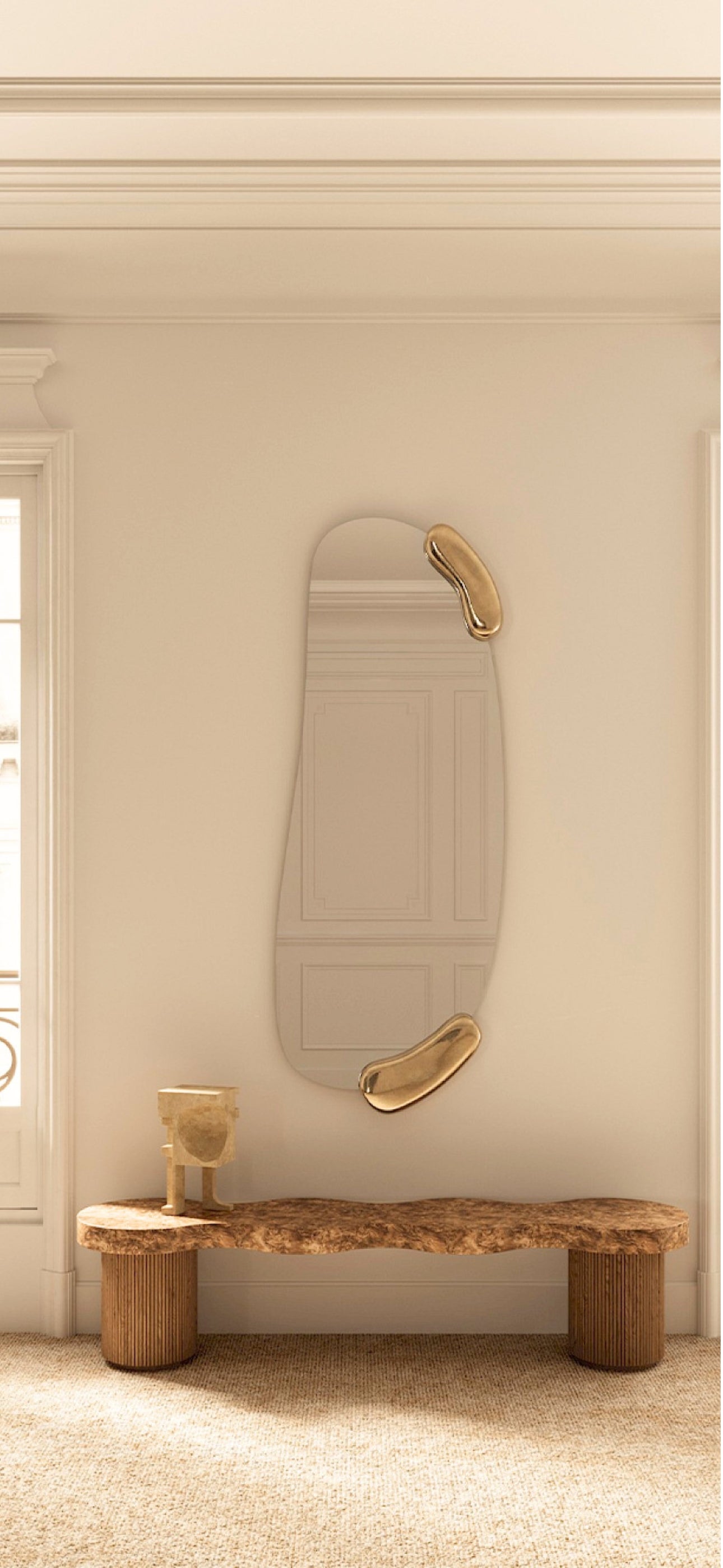 Calco Gold Hall Mirror | 166cm Organic Shape | Best Seller