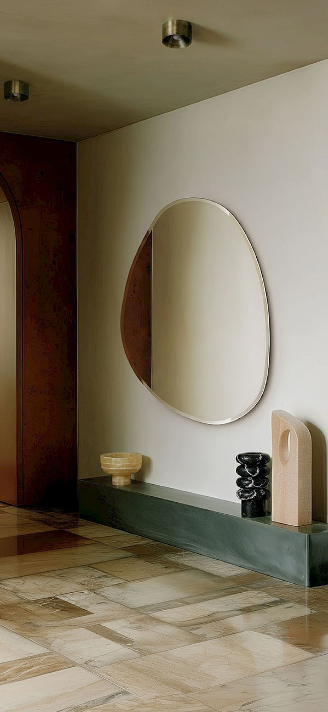 Pure Large Mirror | Organic Shape Bevelled Edge