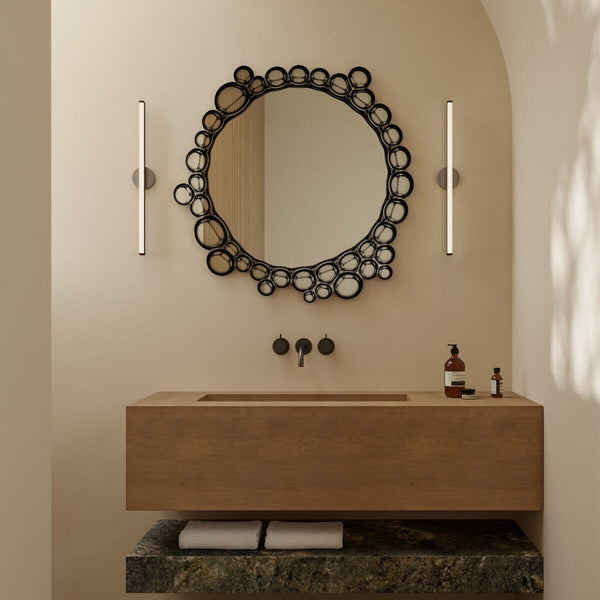 Bubbles mirror, 104cm irregular bubble-edge design, handcrafted in Belgium by Deknudt Mirrors