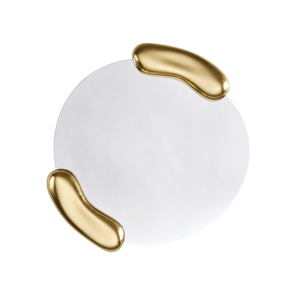 Calco Gold Round Mirror | 73cm Sculptured Gold Mirror Deknudt Mirrors 