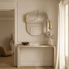 Calco Gold Square Mirror | 116cm Organic Shape Mirror Deknudt Mirrors 