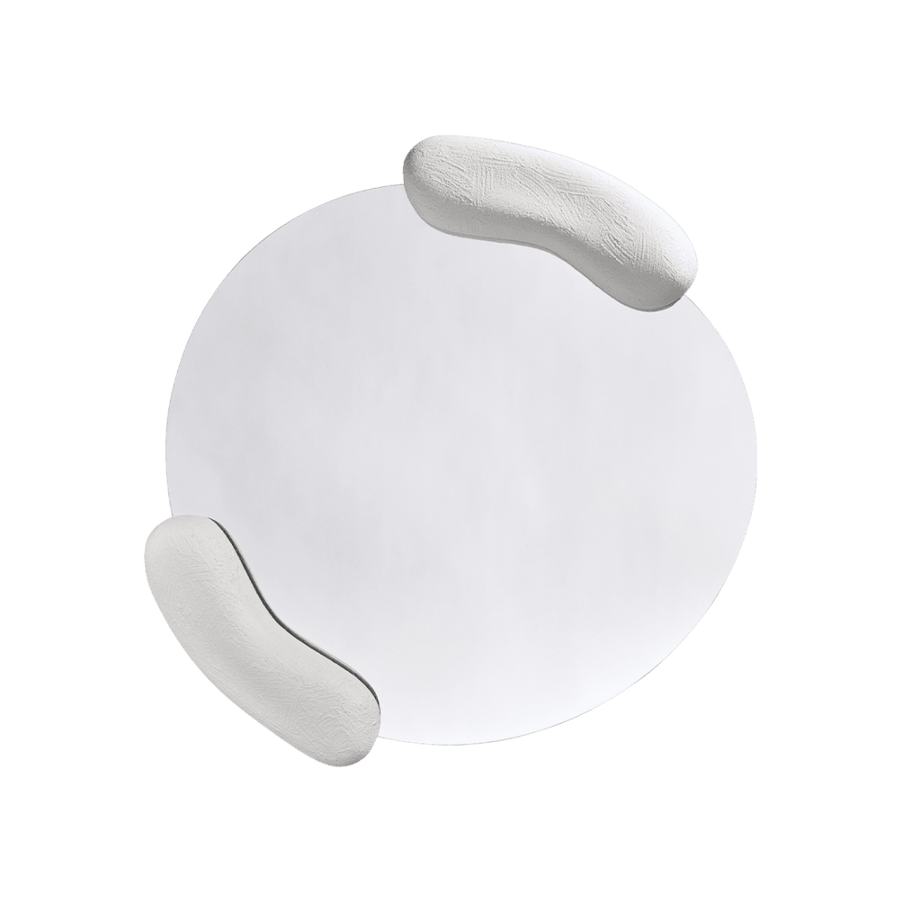 Calco White Round Mirror | 73cm Sculptural Elegance Mirror Deknudt Mirrors 
