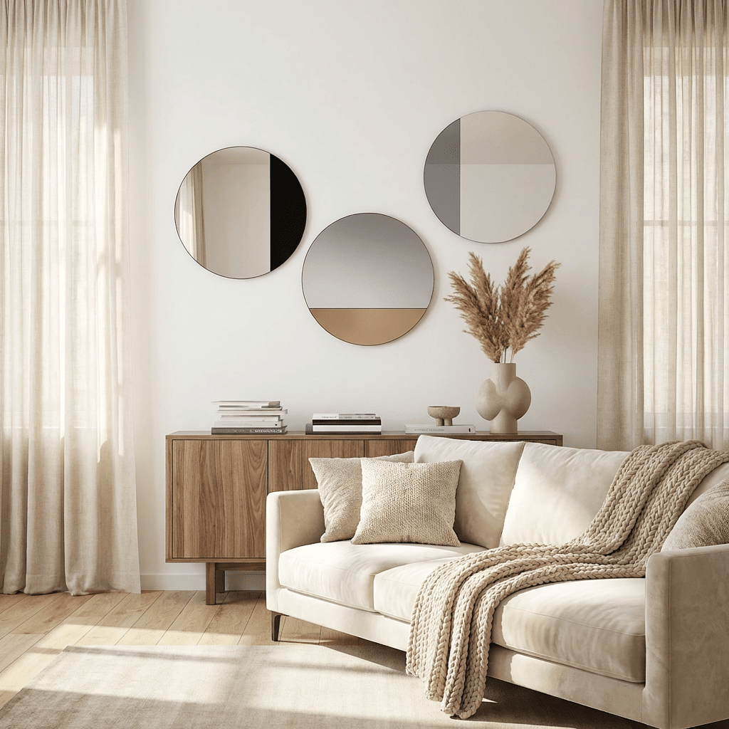 Cord M Mirror| 58cm Circular Wall Art Mirror Deknudt Mirrors 