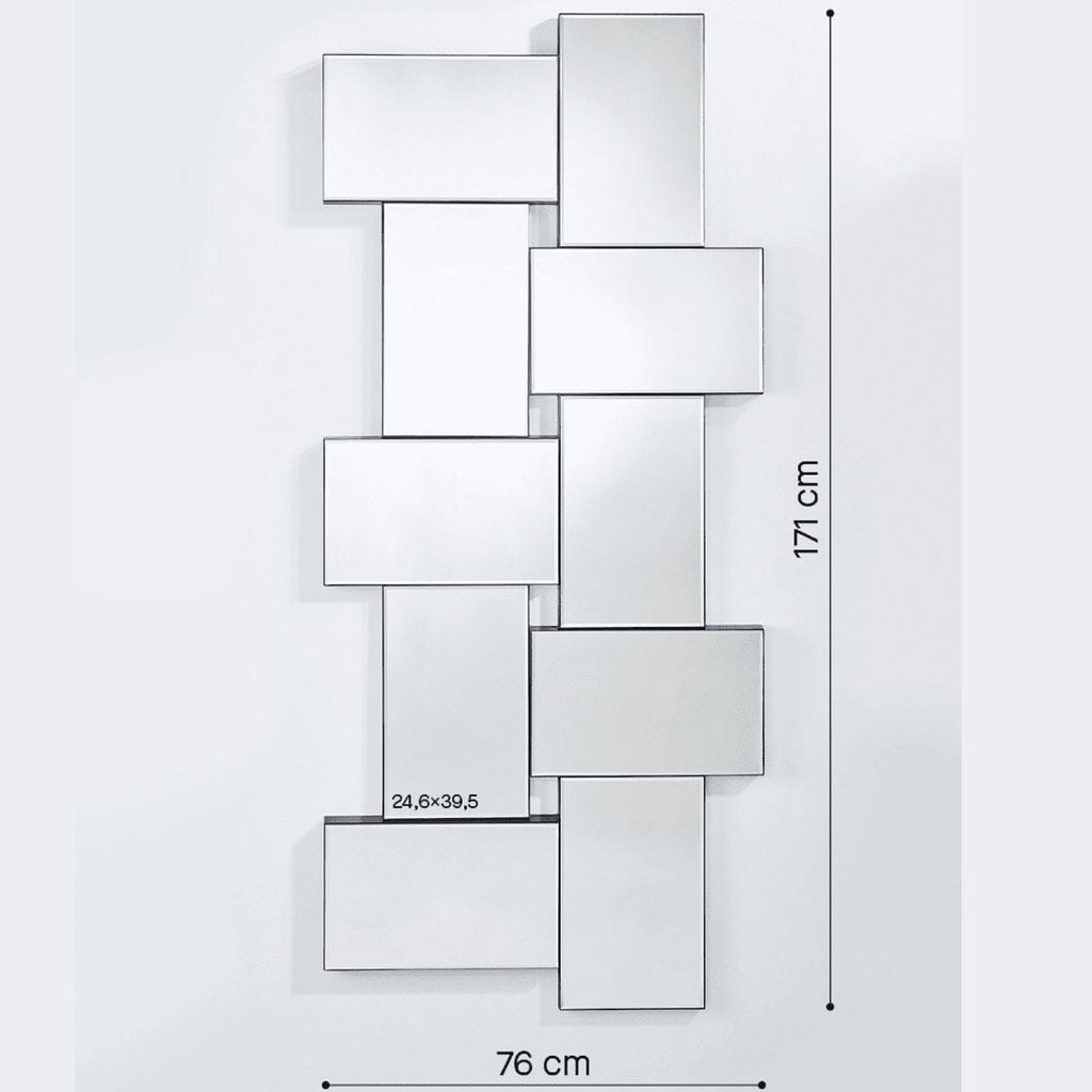 Criss Cross Mirror | 171cm Interlocking Beveled Mirrors Mirror Deknudt Mirrors 