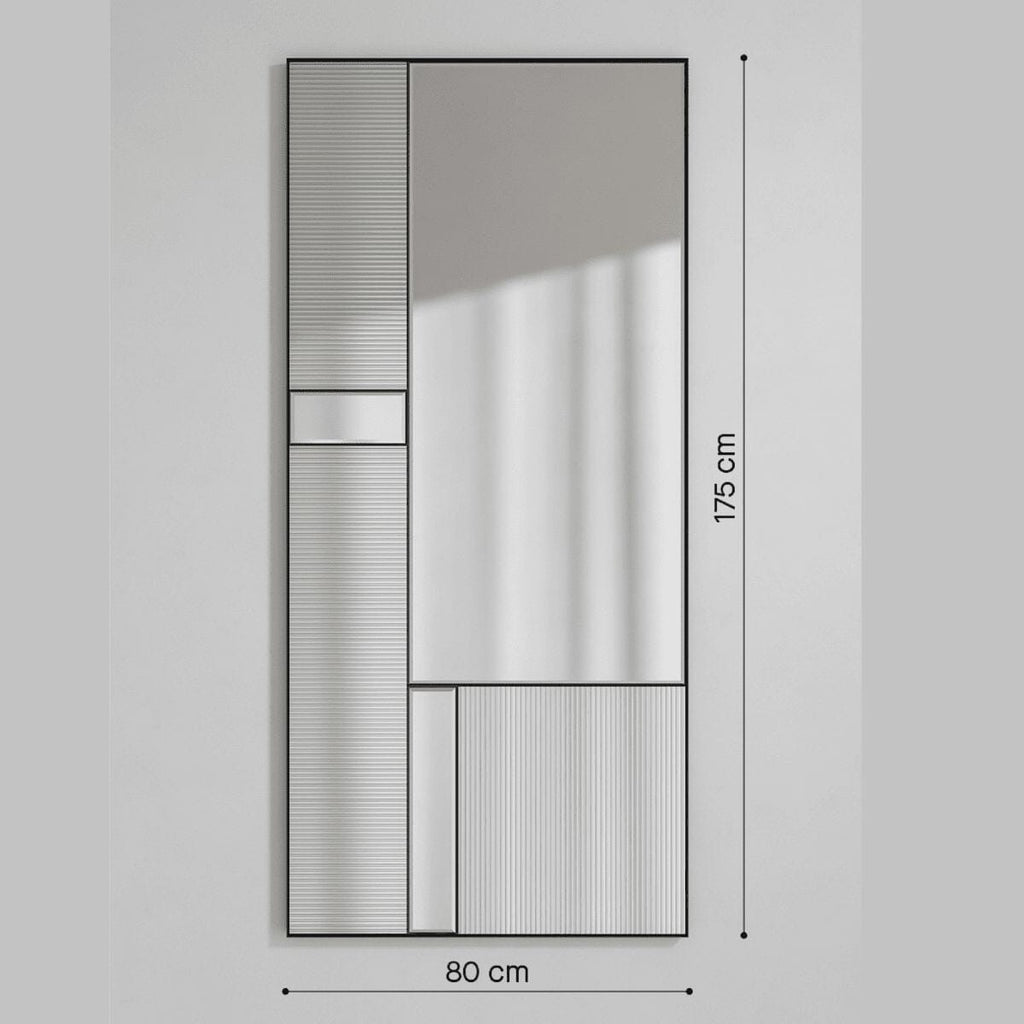 Finestra Flutes XL Mirror | 175cm Decorative Fluted Glass Mirror Deknudt Mirrors 