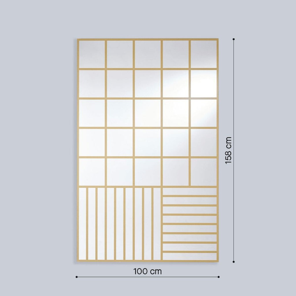 Grid Gold Mirror | 158cm Modern Minimalist Design Mirror Deknudt Mirrors 