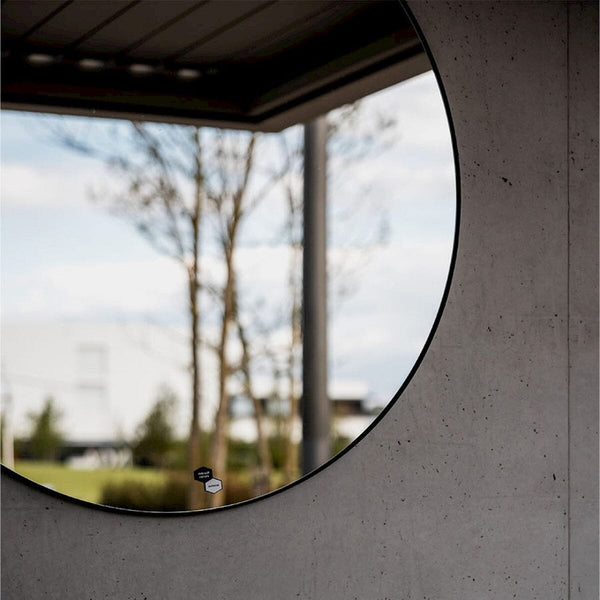 Hoop Outdoor Black Clear Mirror | 105cm Sun, Rain & Wind Proof Mirror Mirror Deknudt Mirrors 