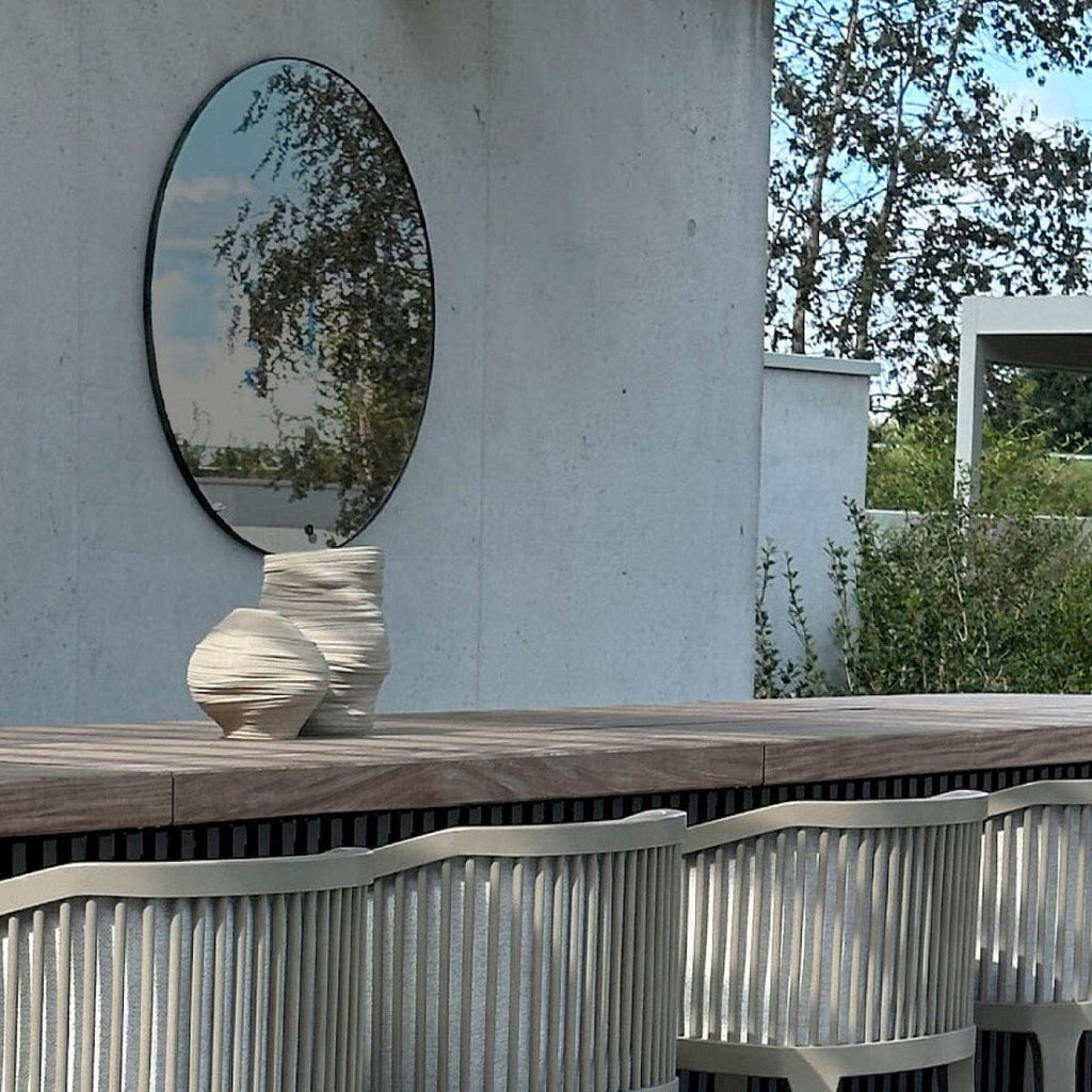 Hoop Outdoor Black Clear Mirror | 105cm Sun, Rain & Wind Proof Mirror Mirror Deknudt Mirrors 