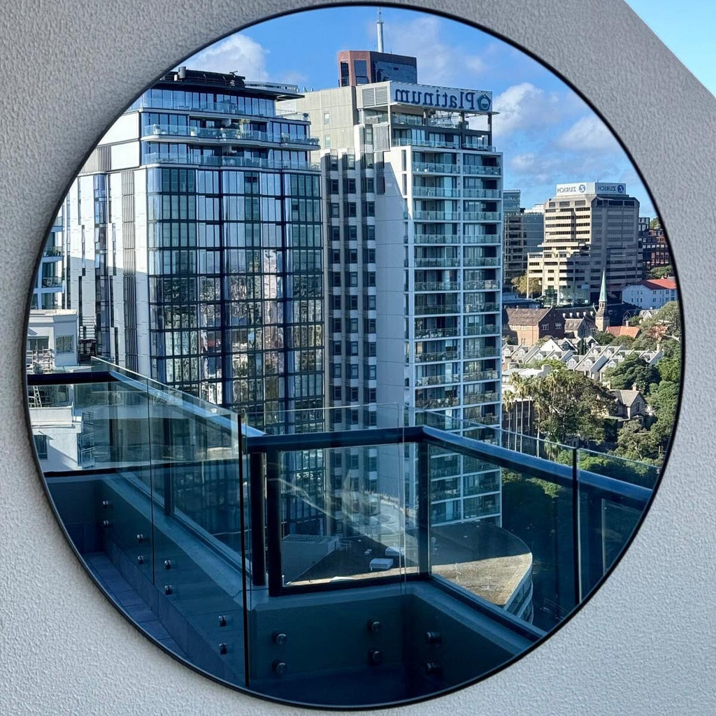 Hoop Outdoor Black Mirror | 105cm Sun, Rain & Wind Proof Mirror Mirror Deknudt Mirrors 