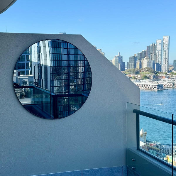 Hoop Outdoor Black Mirror | 105cm Sun, Rain & Wind Proof Mirror Mirror Deknudt Mirrors 