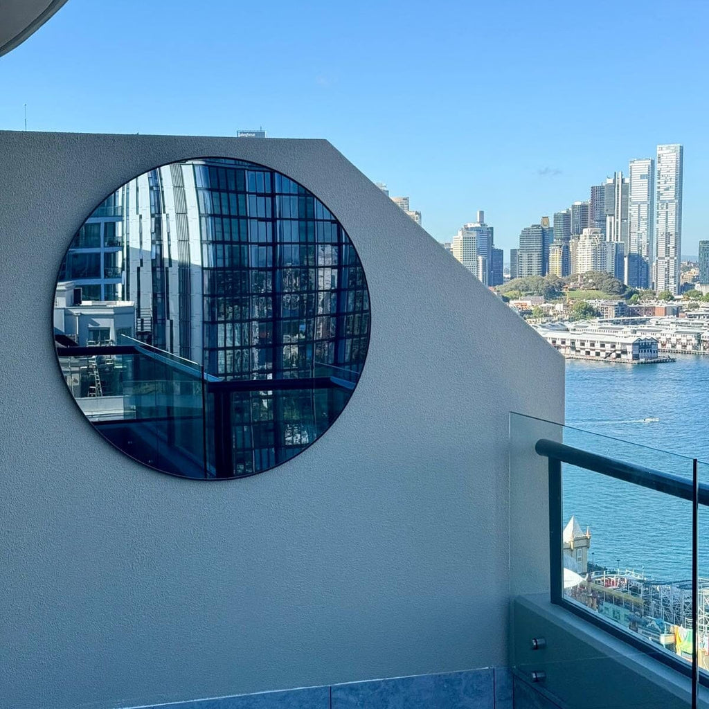 Hoop Outdoor Black Mirror | 105cm Sun, Rain & Wind Proof Mirror Mirror Deknudt Mirrors 