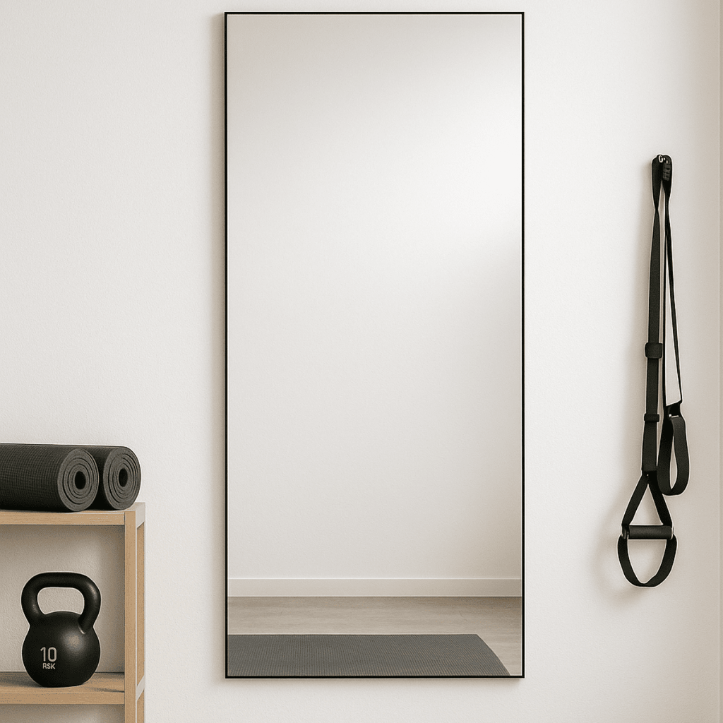 Lucka Black Mirror | 175cm/200cm Satin Aluminium Frame Mirror Deknudt Mirrors 