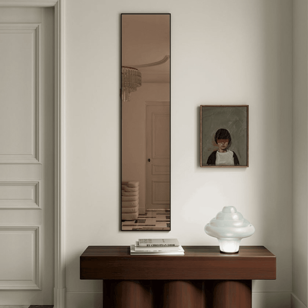 Lucka Bronze Black hall mirror, 175cm warm bronze finish, handcrafted in Belgium by Deknudt