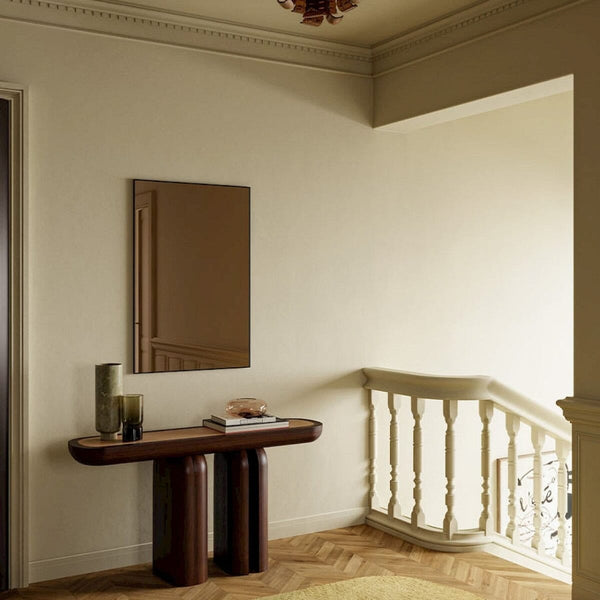 Lucka Bronze Black rectangular mirror, 120cm bronze finish, Belgian-made by Deknudt Mirrors