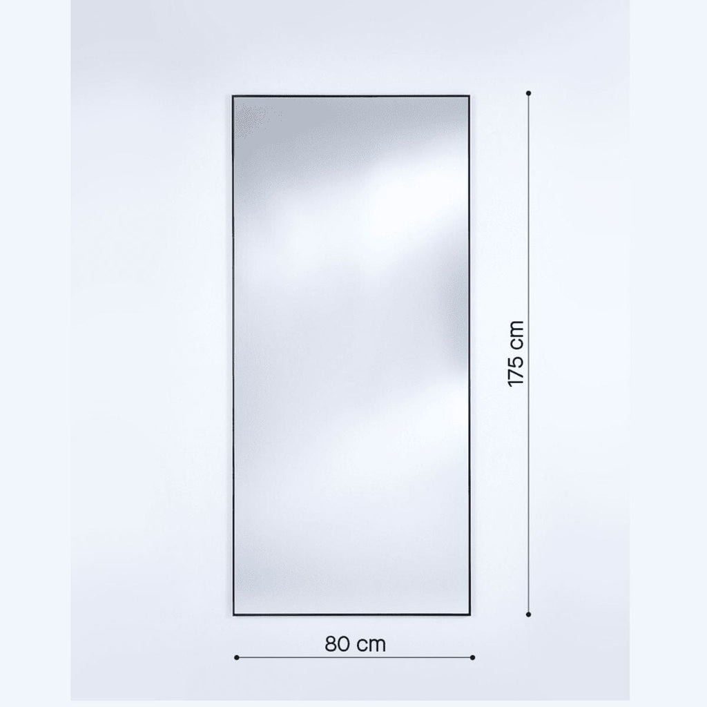 Lucka Clear Black Mirror | Satin Aluminium Frame Mirror Deknudt Mirrors 