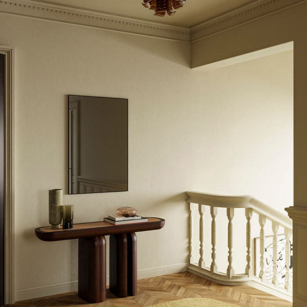 Lucka Dark Tint Black rectangular mirror, 120cm classic shape, Belgian-made by Deknudt Mirrors
