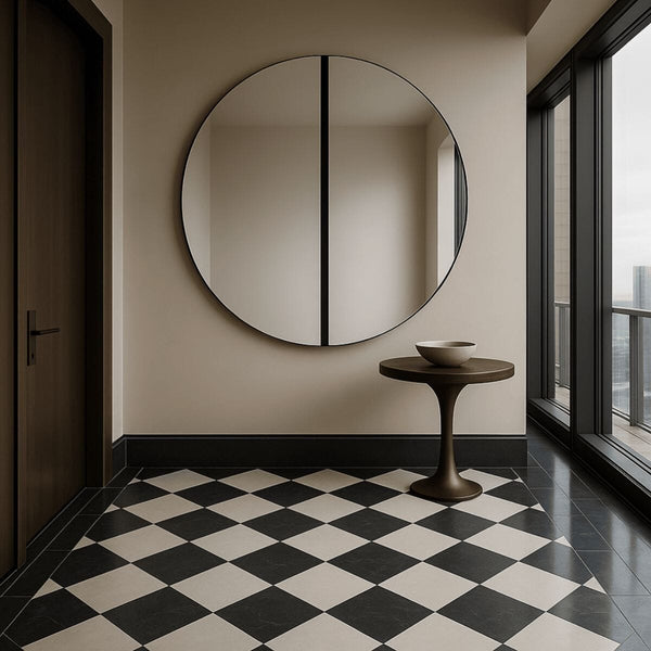 Luna Black Round Large Mirror | 200cm Statement Mirror Mirror Deknudt Mirrors 
