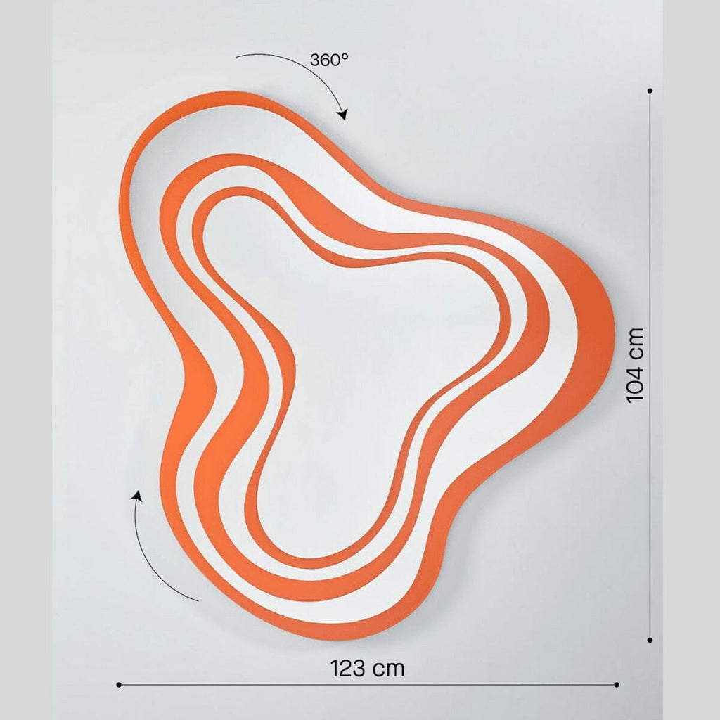 Nimbus Orange Mirror | 123cm Rotating Suspension Mirror Deknudt Mirrors 