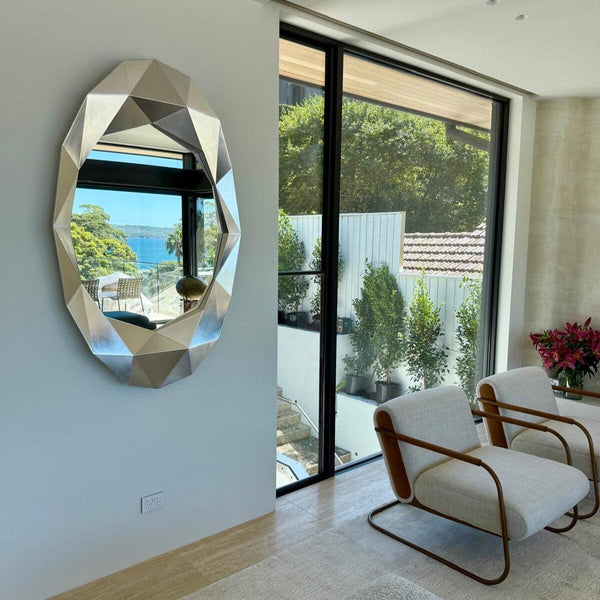 Precious Silver mirror, 152cm hand-applied silvered finish, handcrafted in Belgium by Deknudt