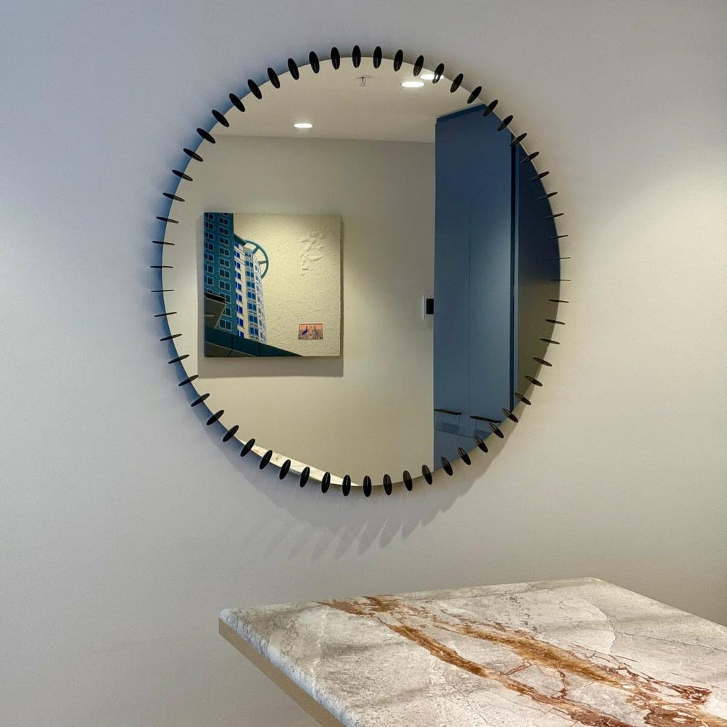 Ray Black Mirror | Geometric Disc Frame Mirror Deknudt Mirrors 