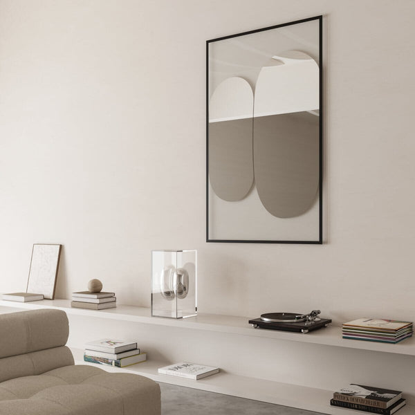 Squeeze mirror, 150cm reflective art design, handcrafted in Belgium by Deknudt Mirrors