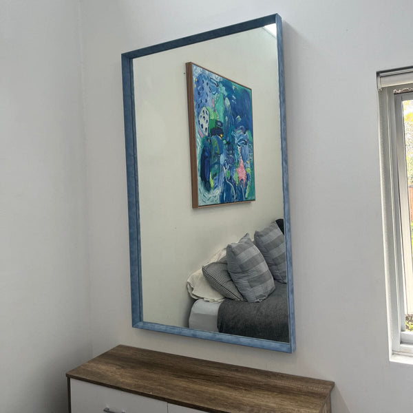Velvet Blue Rect Mirror Mirrors Deknudt Mirrors 