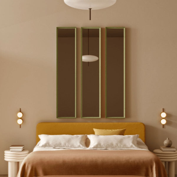 Velvet Green Hall Mirror | 150cm Luxurious Velvet Frame Mirror Deknudt Mirrors 