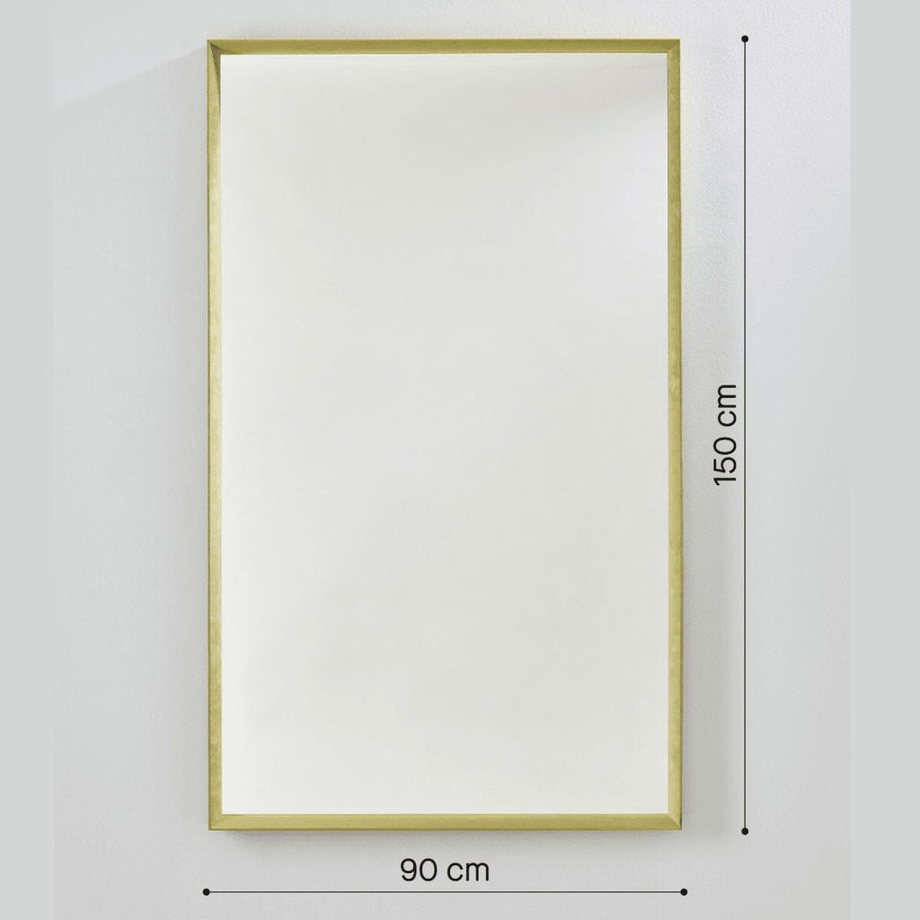 Velvet Green Rectangle Mirror | 150cm Retro Velvet Design Mirror Deknudt Mirrors 