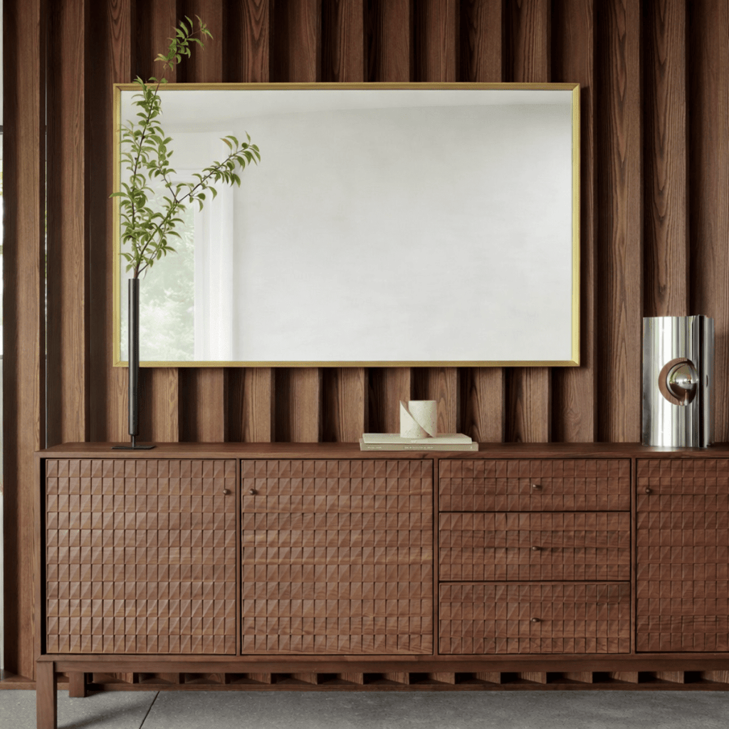 Velvet Green Rectangle Mirror | 150cm Retro Velvet Design Mirrors Deknudt Mirrors 