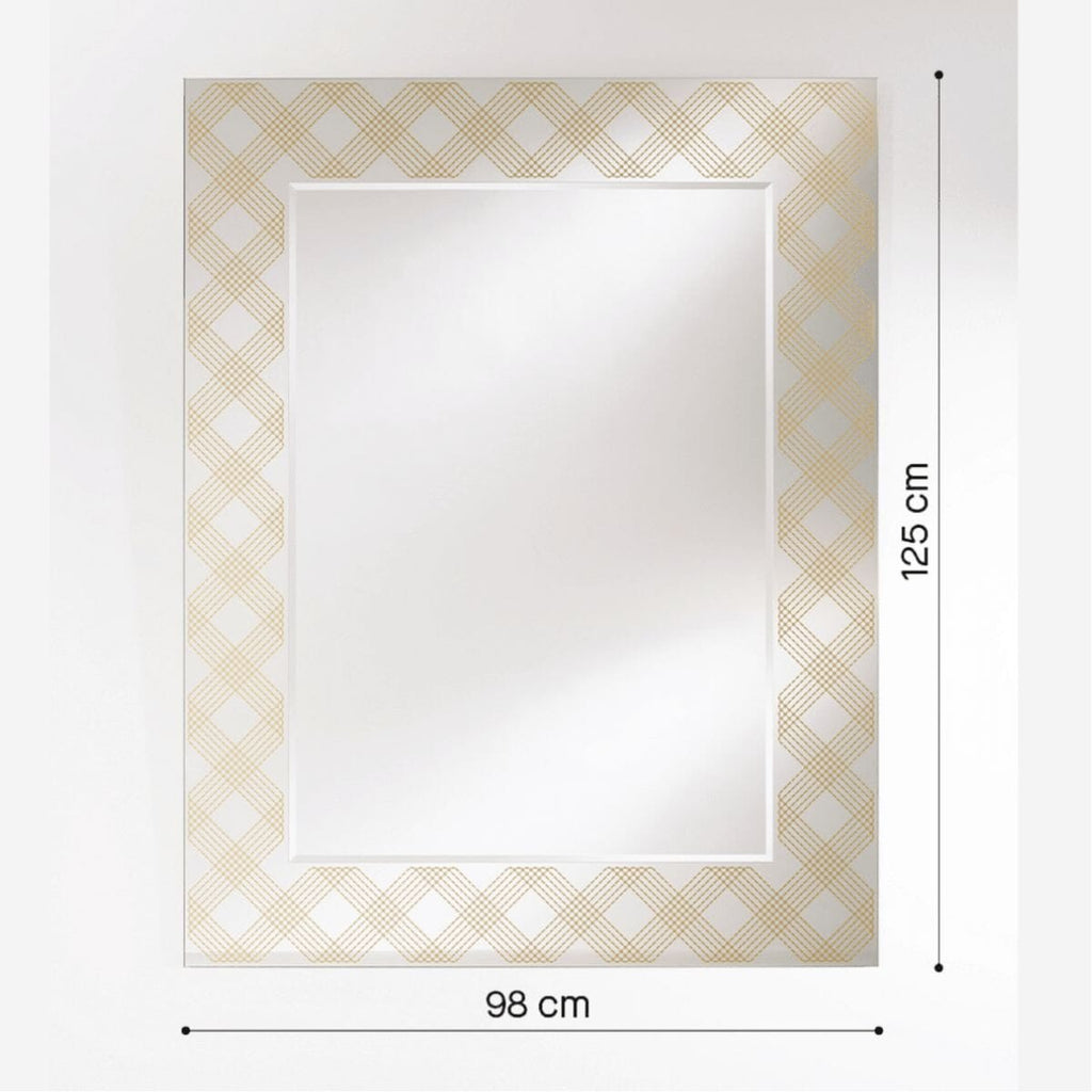 Zahia Bronze Mirror | 125cm Intricate Faceted Edge Mirror Deknudt Mirrors 