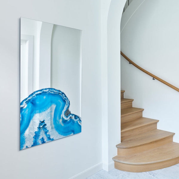 Geode mirror, 130cm crystal and gemstone-inspired design, handcrafted in Belgium by Deknudt Mirrors