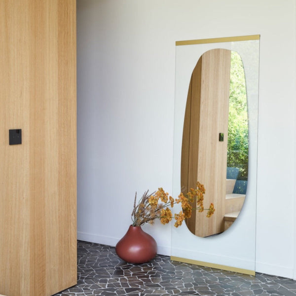 Obu mirror, 178cm Japanese garden-inspired design, Belgian designer wall mirror by Deknudt Mirrors